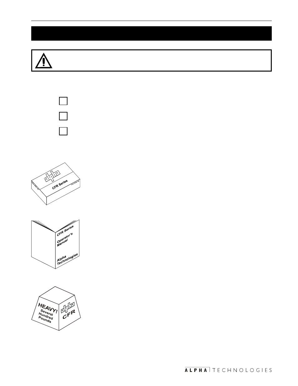 Unpacking and inspection checklist, 2 unpacking and inspection checklist, An unpacking and inspection checklist (section | Alpha Technologies CFR 3000, CFR 3000RM User Manual | Page 9 / 86