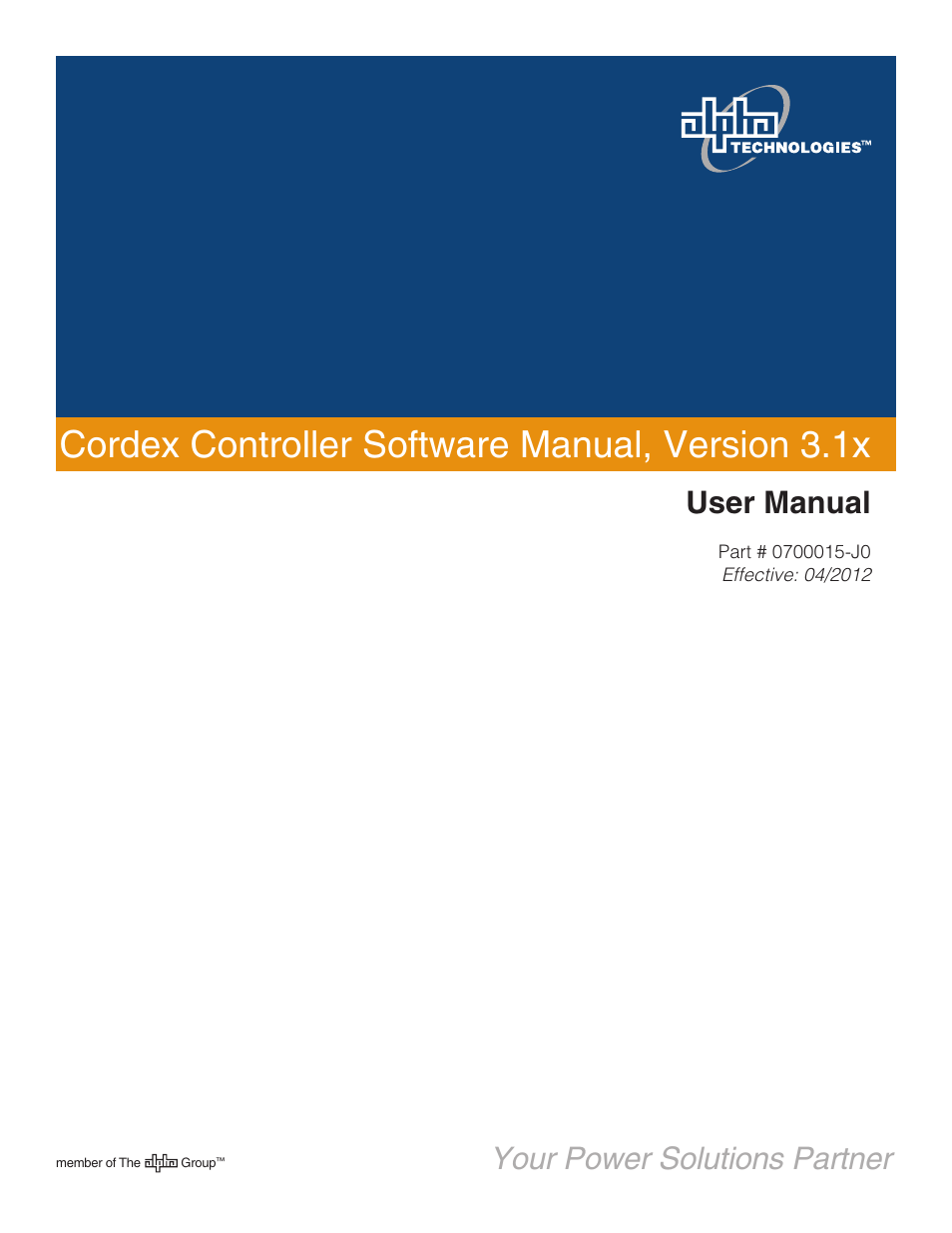 Alpha Technologies Cordex Controller Ver.3.1x User Manual | 144 pages