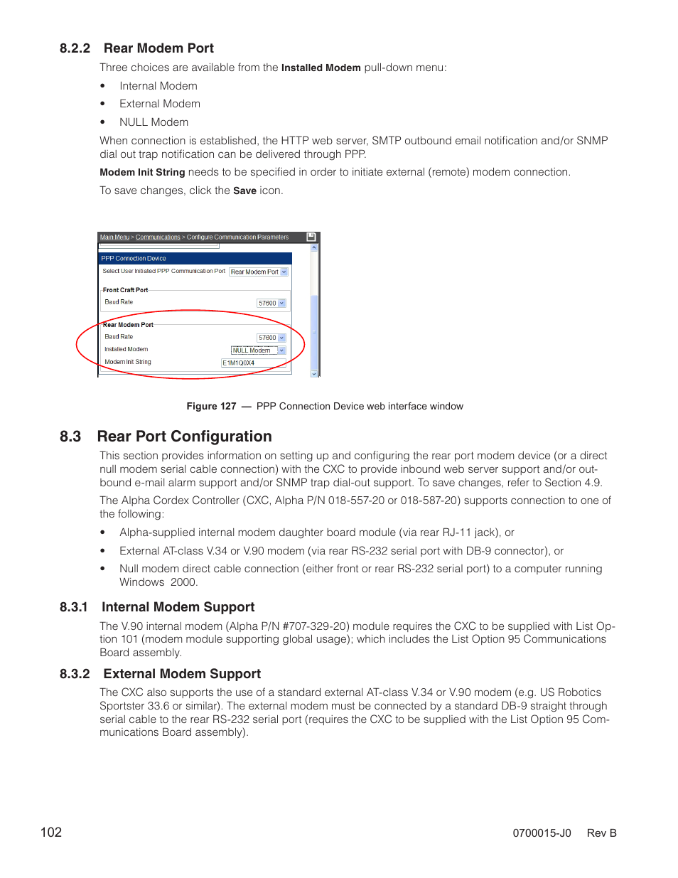 3 rear port configuration, E 8.3 f | Alpha Technologies Cordex Controller Ver.3.1x User Manual | Page 104 / 144