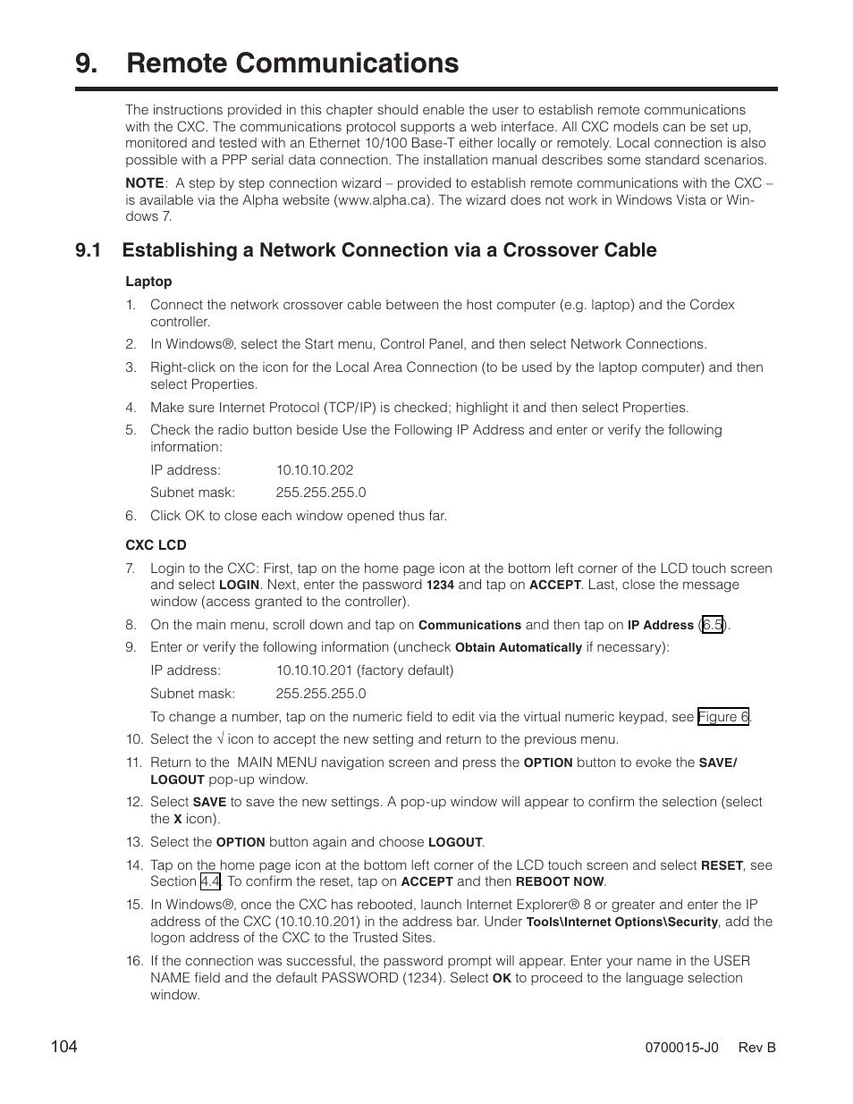 Remote communications | Alpha Technologies Cordex Controller Ver.3.1x User Manual | Page 106 / 144