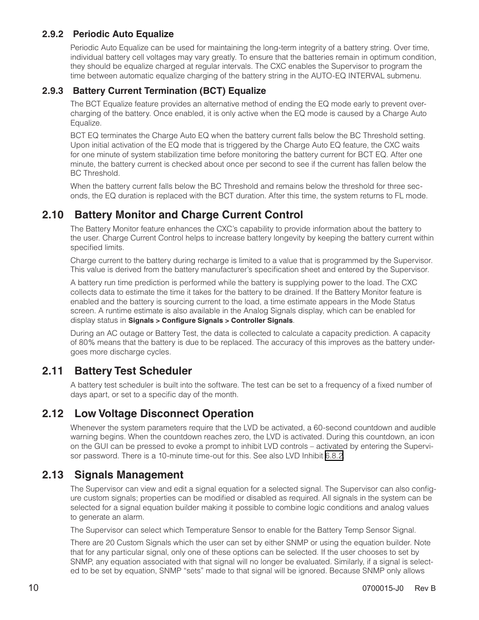 10 battery monitor and charge current control, 11 battery test scheduler, 12 low voltage disconnect operation | 13 signals management | Alpha Technologies Cordex Controller Ver.3.1x User Manual | Page 12 / 144