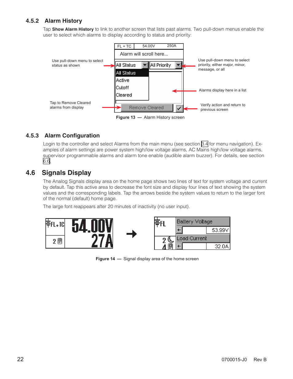 6 signals display, 3 alarm configuration | Alpha Technologies Cordex Controller Ver.3.1x User Manual | Page 24 / 144