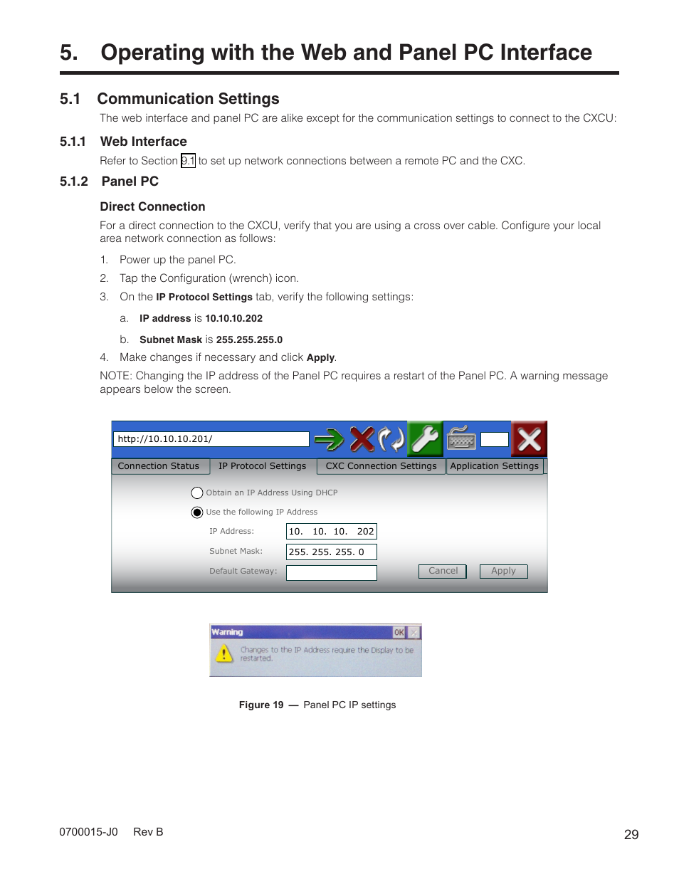 Operating with the web and panel pc interface, 1 communication settings, 1 web interface | 2 panel pc | Alpha Technologies Cordex Controller Ver.3.1x User Manual | Page 31 / 144
