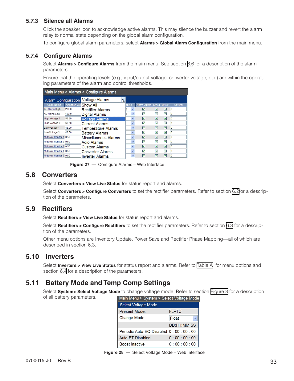 8 converters, 9 rectifiers, 10 inverters | 11 battery mode and temp comp settings | Alpha Technologies Cordex Controller Ver.3.1x User Manual | Page 35 / 144
