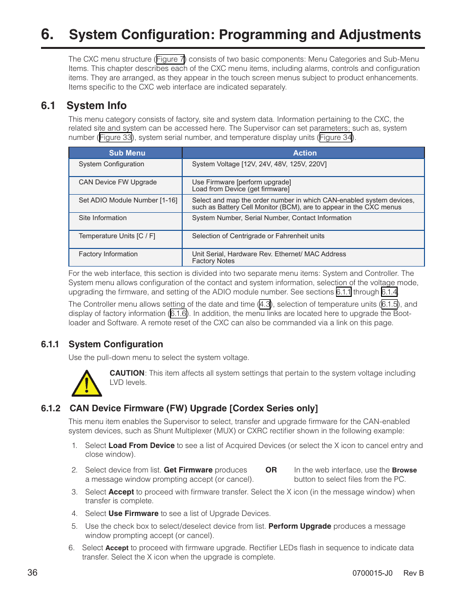 System configuration: programming and adjustments, 1 system info | Alpha Technologies Cordex Controller Ver.3.1x User Manual | Page 38 / 144