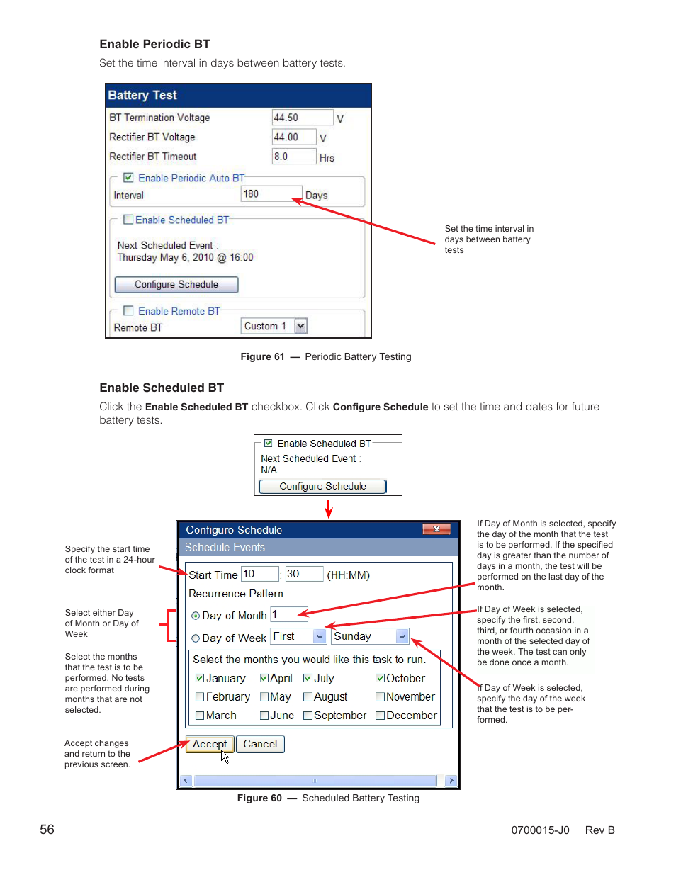 Enable periodic bt, Enable scheduled bt | Alpha Technologies Cordex Controller Ver.3.1x User Manual | Page 58 / 144