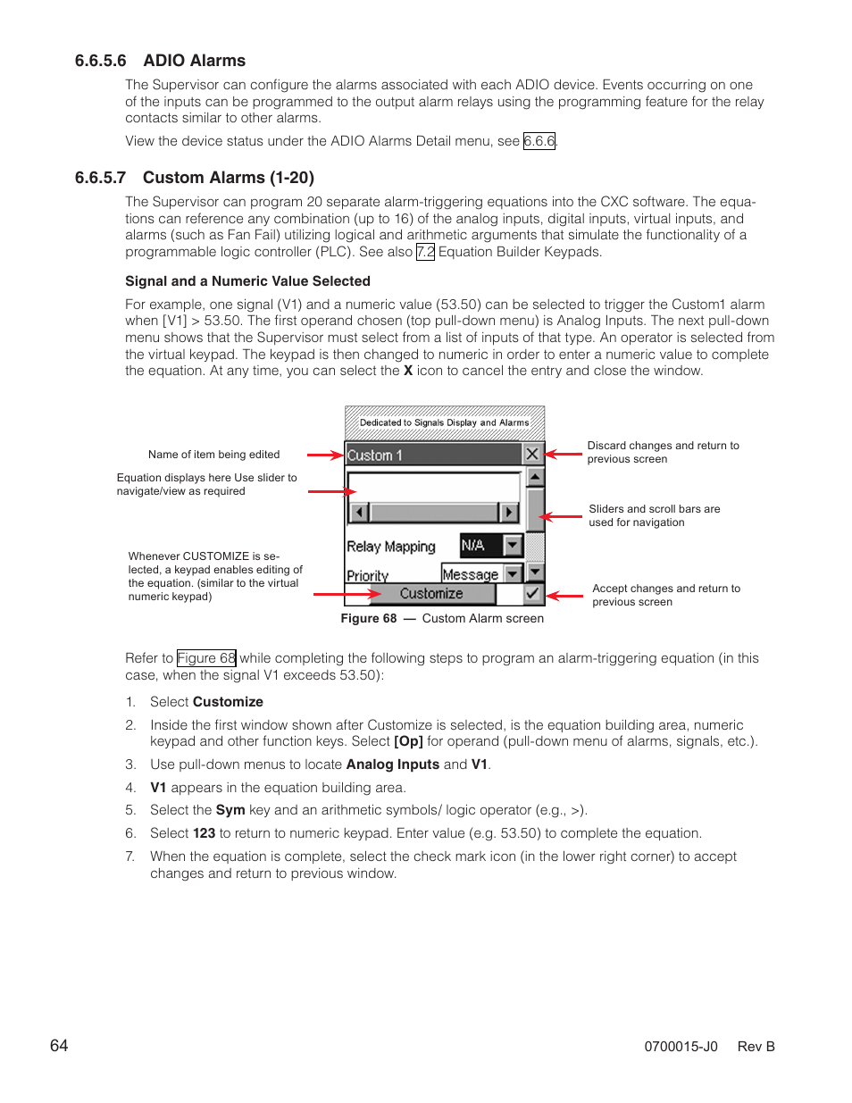 6 adio alarms, 7 custom alarms (1-20) | Alpha Technologies Cordex Controller Ver.3.1x User Manual | Page 66 / 144