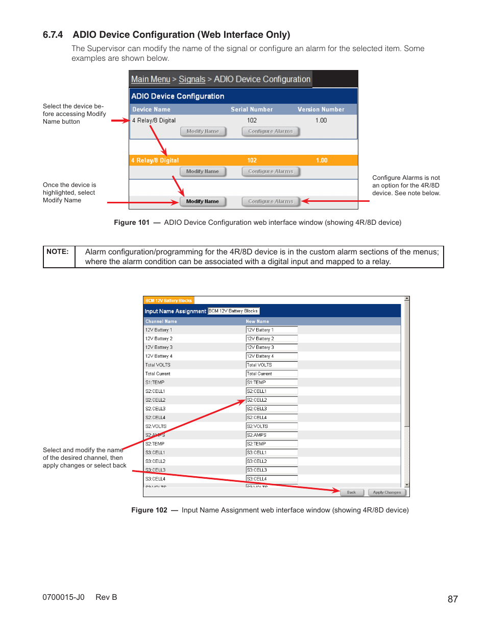 4 adio device configuration (web interface only) | Alpha Technologies Cordex Controller Ver.3.1x User Manual | Page 89 / 144