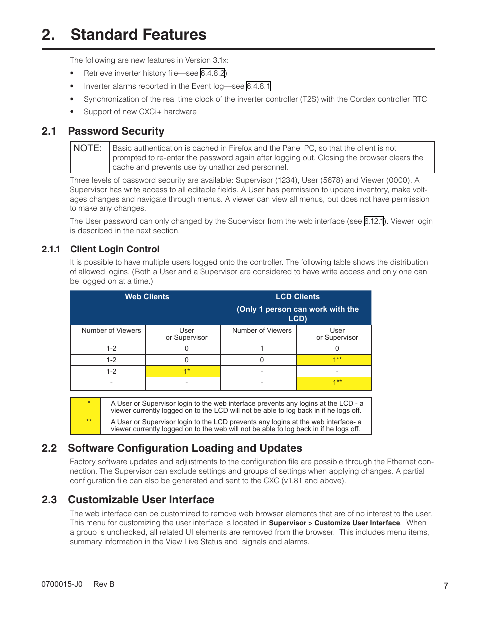 Standard features, 1 password security, 2 software configuration loading and updates | 3 customizable user interface | Alpha Technologies Cordex Controller Ver.3.1x User Manual | Page 9 / 144