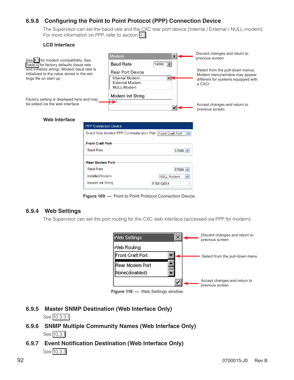 4 web settings, 5 master snmp destination (web interface only) | Alpha Technologies Cordex Controller Ver.3.1x User Manual | Page 94 / 144