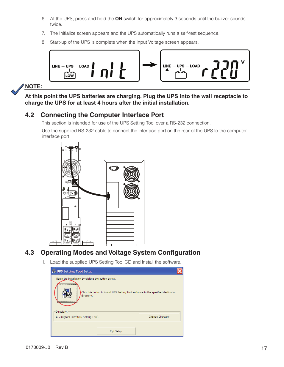 2 connecting the computer interface port, 3 operating modes and voltage system configuration | Alpha Technologies Continuity: 1000_2000_3000 User Manual | Page 19 / 48