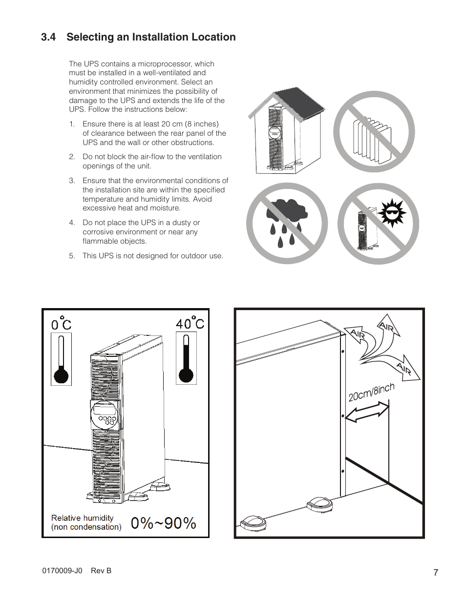 4 selecting an installation location | Alpha Technologies Continuity: 1000_2000_3000 User Manual | Page 9 / 48
