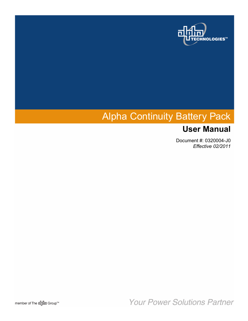 Alpha Technologies Continuity Battery Pack User Manual | 20 pages