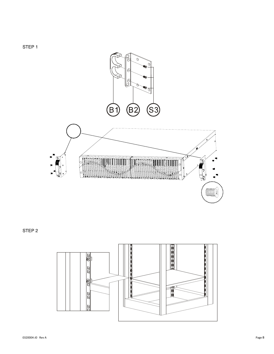 Rack mount installation, B1 s2 s2 | Alpha Technologies Continuity Battery Pack User Manual | Page 12 / 20