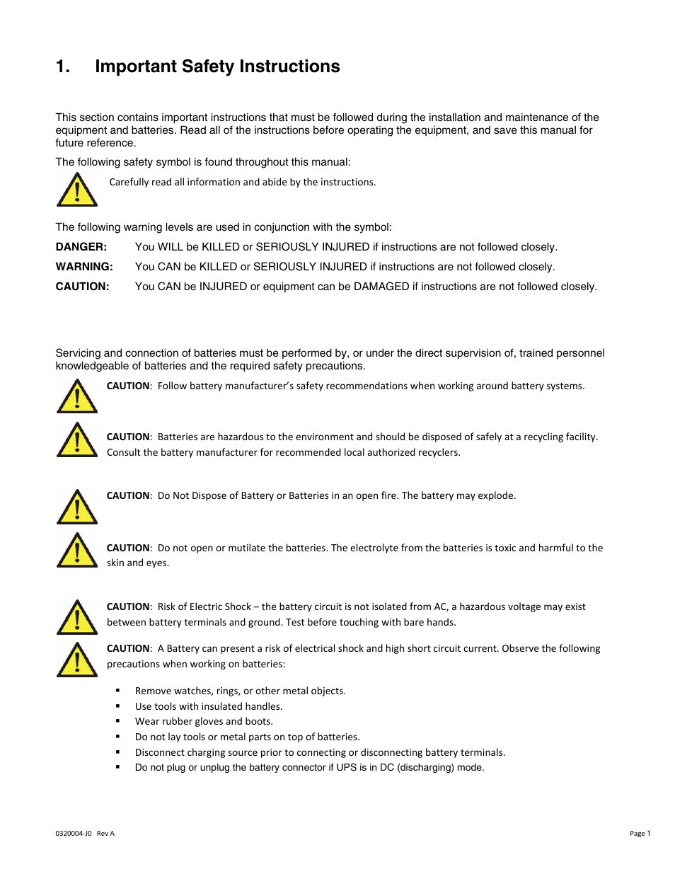 Important safety instructions, Save these instructions, Battery safety | Alpha Technologies Continuity Battery Pack User Manual | Page 5 / 20