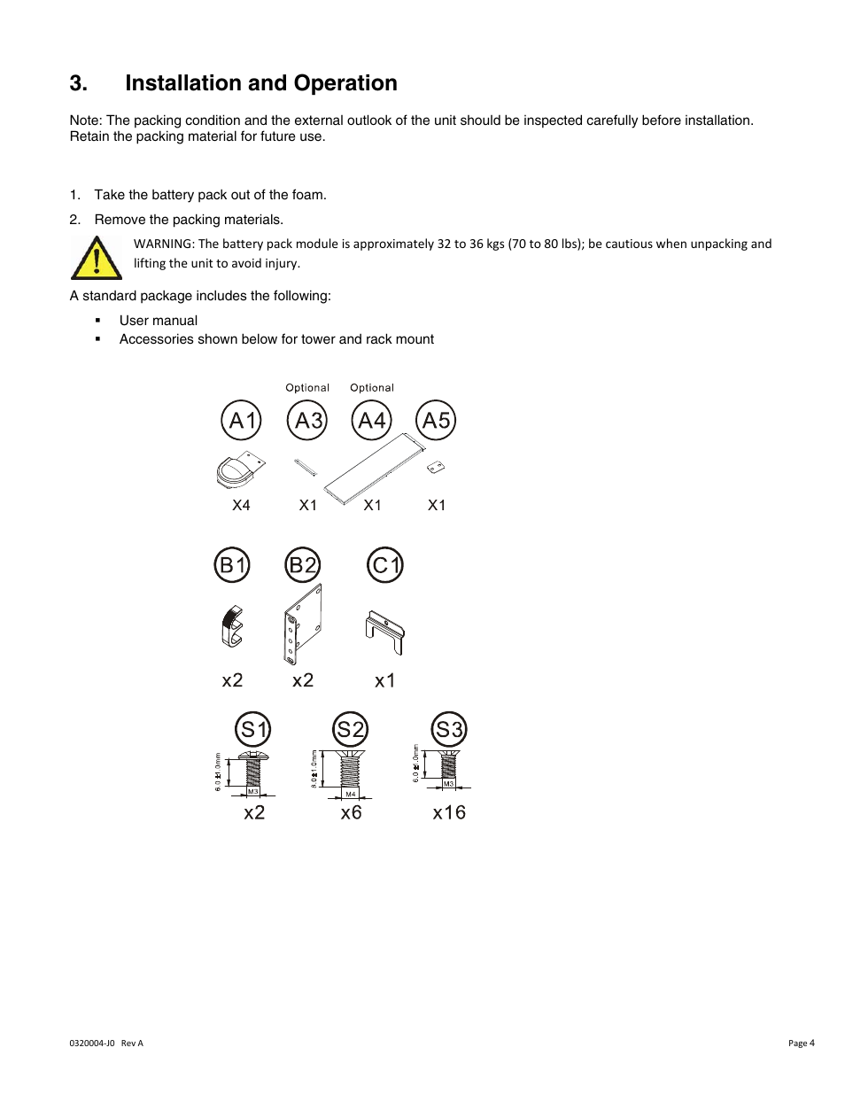 Installation and operation, Unpacking | Alpha Technologies Continuity Battery Pack User Manual | Page 8 / 20