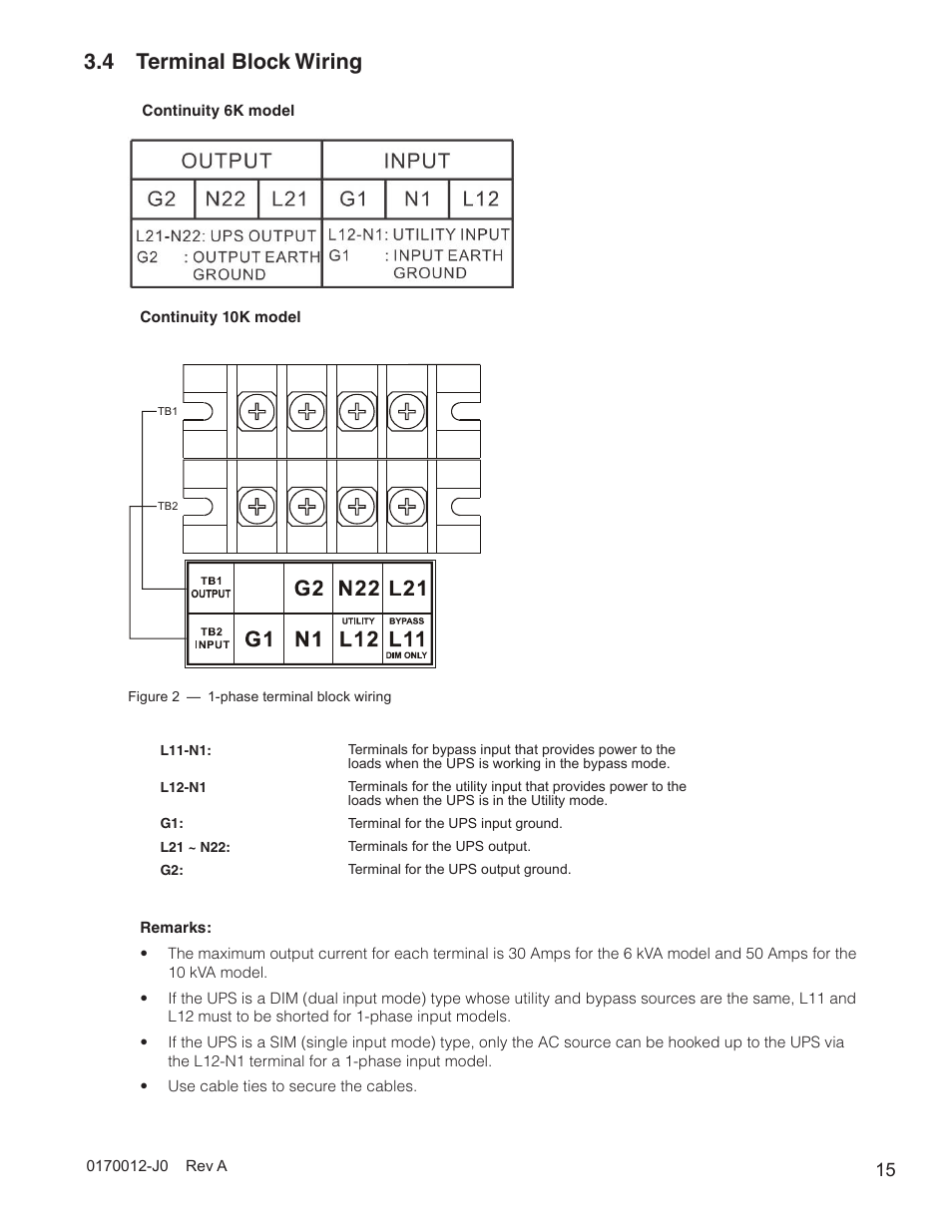 4 terminal block wiring | Alpha Technologies Continuity: 6K_10K User Manual | Page 17 / 52