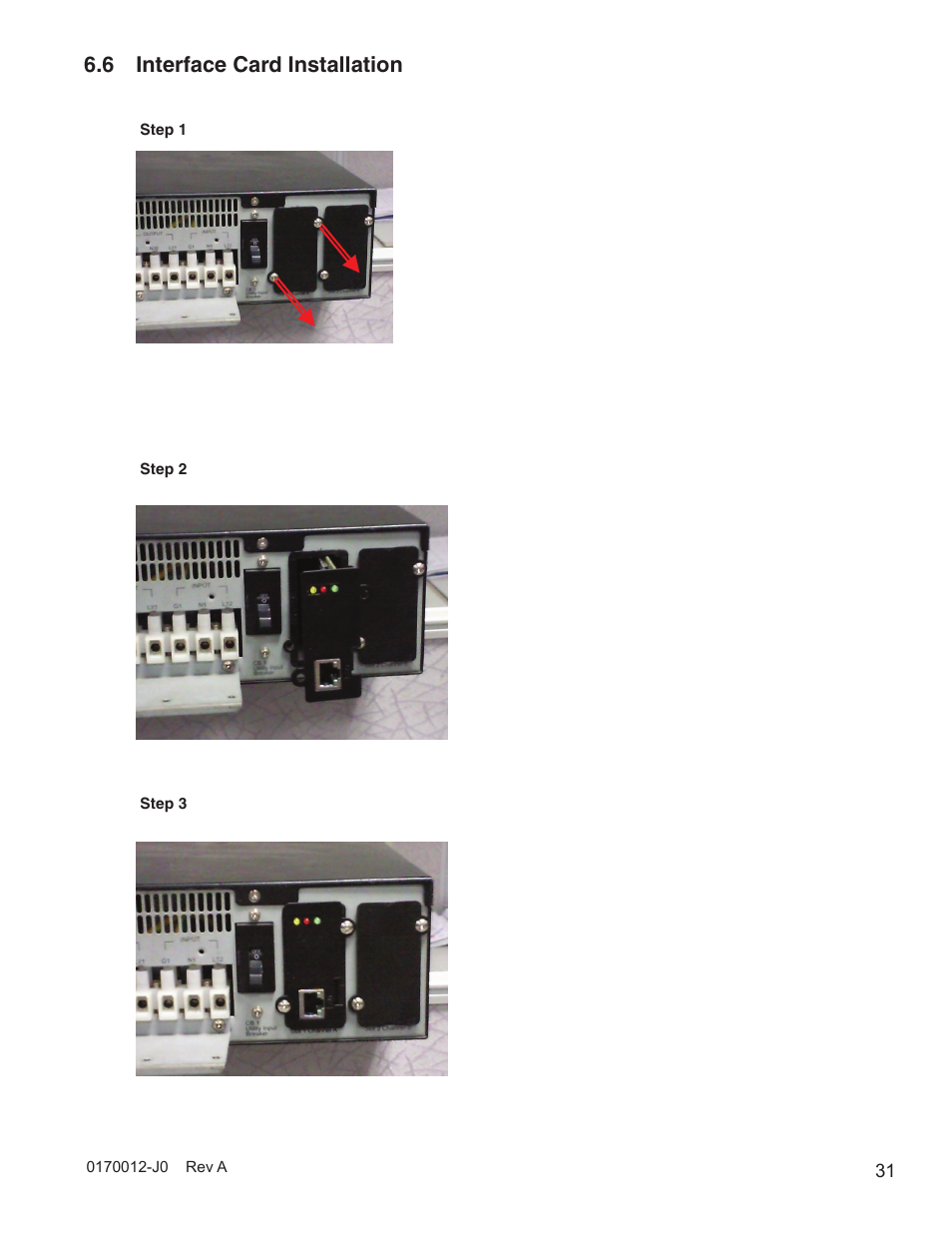 6 interface card installation | Alpha Technologies Continuity: 6K_10K User Manual | Page 33 / 52