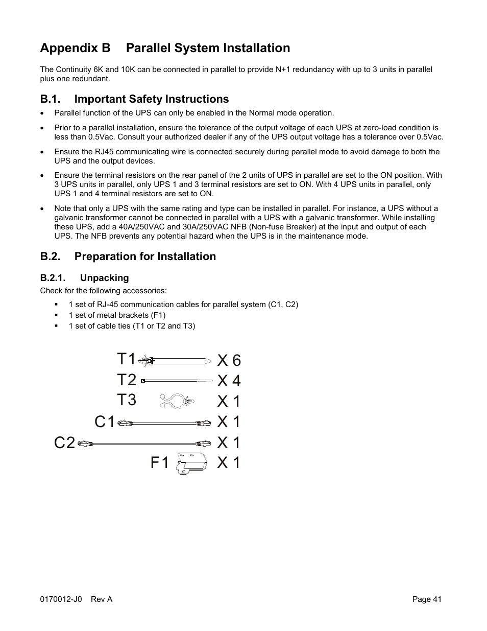 Appendix b - parallel installation, Appendix b parallel system installation | Alpha Technologies Continuity: 6K_10K User Manual | Page 43 / 52