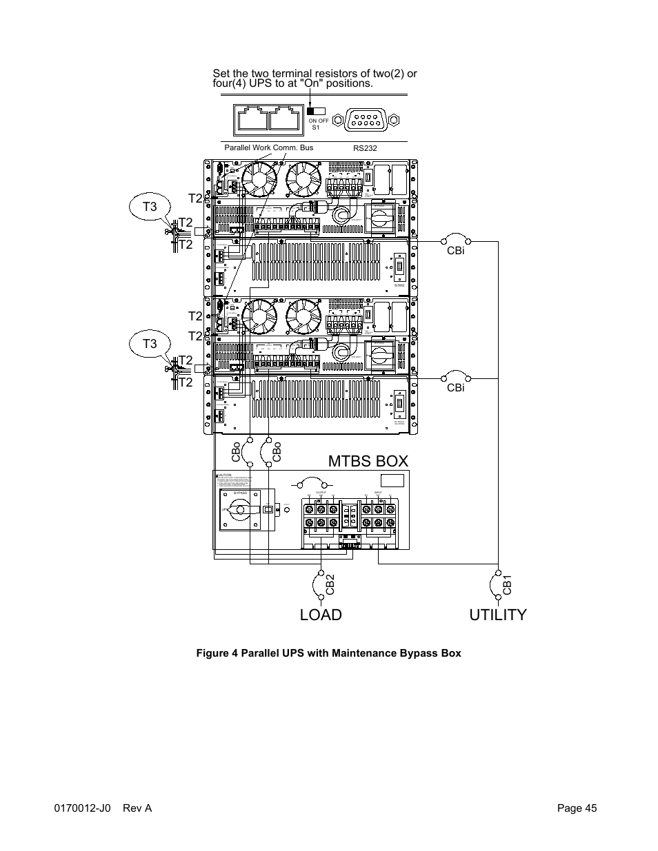 Utility load mtbs box, T2 t2 t2 t3, Cbi c b1 c b2 c bo c bo | On off s1 | Alpha Technologies Continuity: 6K_10K User Manual | Page 47 / 52