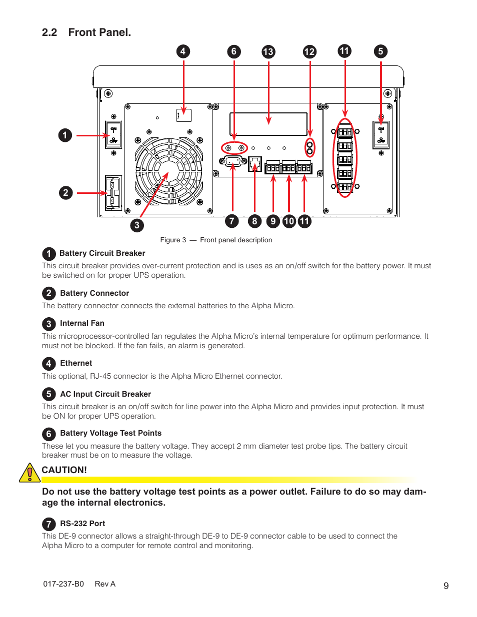 2 front panel | Alpha Technologies Micro, Micro XL, Micro XL3 UPS User Manual | Page 11 / 99