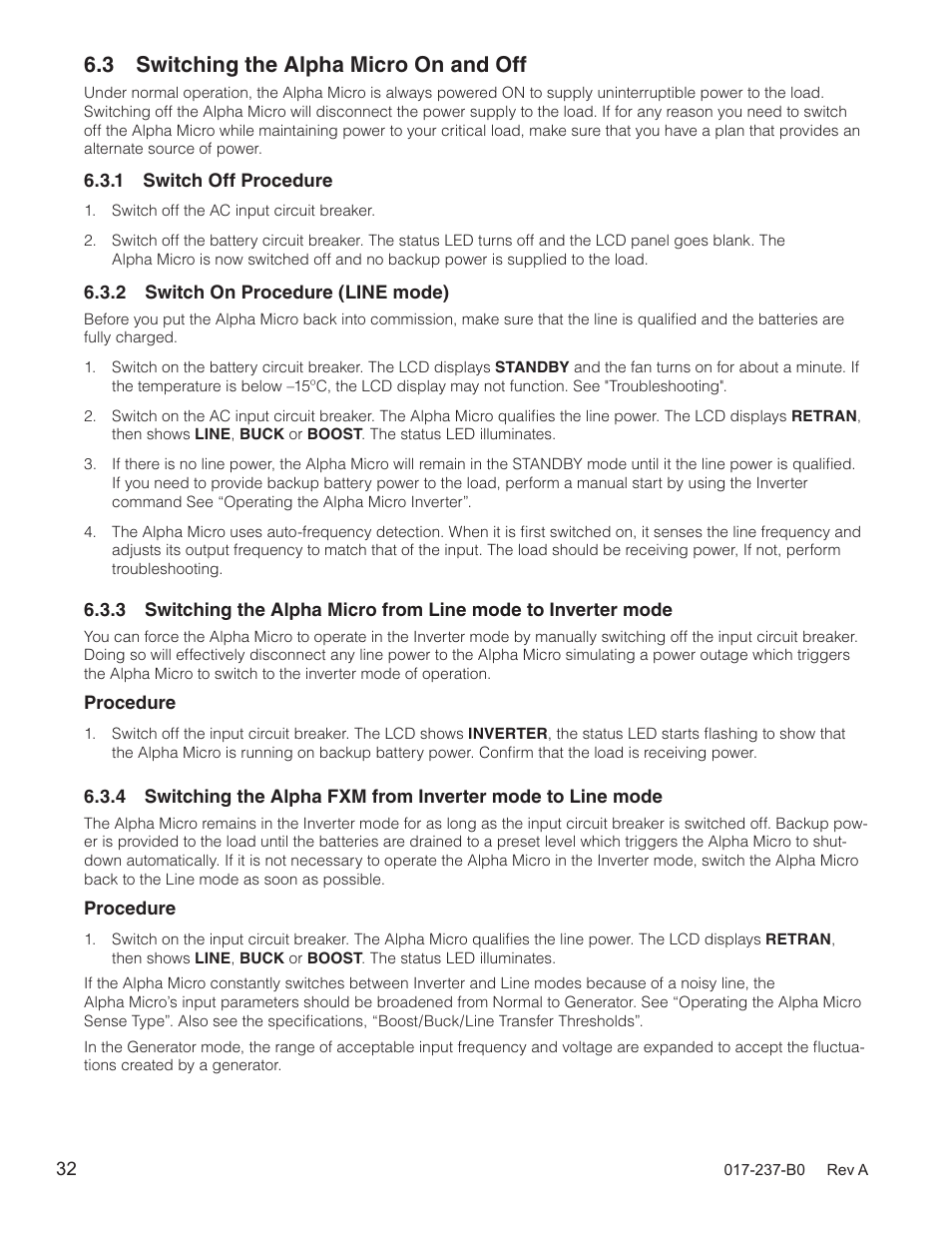 3 switching the alpha micro on and off | Alpha Technologies Micro, Micro XL, Micro XL3 UPS User Manual | Page 34 / 99