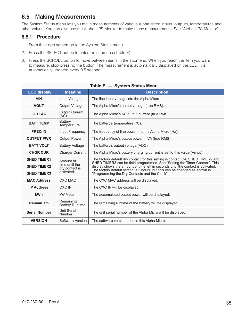 5 making measurements, 1 procedure | Alpha Technologies Micro, Micro XL, Micro XL3 UPS User Manual | Page 37 / 99