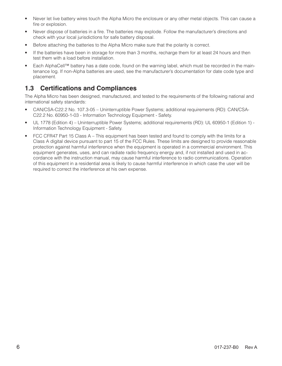 3 certifications and compliances | Alpha Technologies Micro, Micro XL, Micro XL3 UPS User Manual | Page 8 / 99