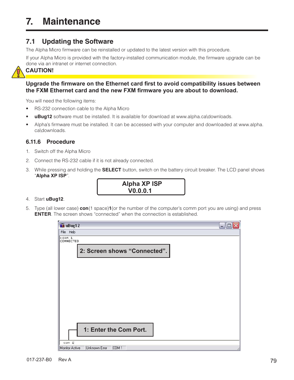 Maintenance, 1 updating the software | Alpha Technologies Micro, Micro XL, Micro XL3 UPS User Manual | Page 81 / 99