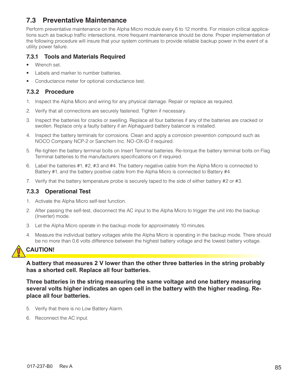 3 preventative maintenance | Alpha Technologies Micro, Micro XL, Micro XL3 UPS User Manual | Page 87 / 99