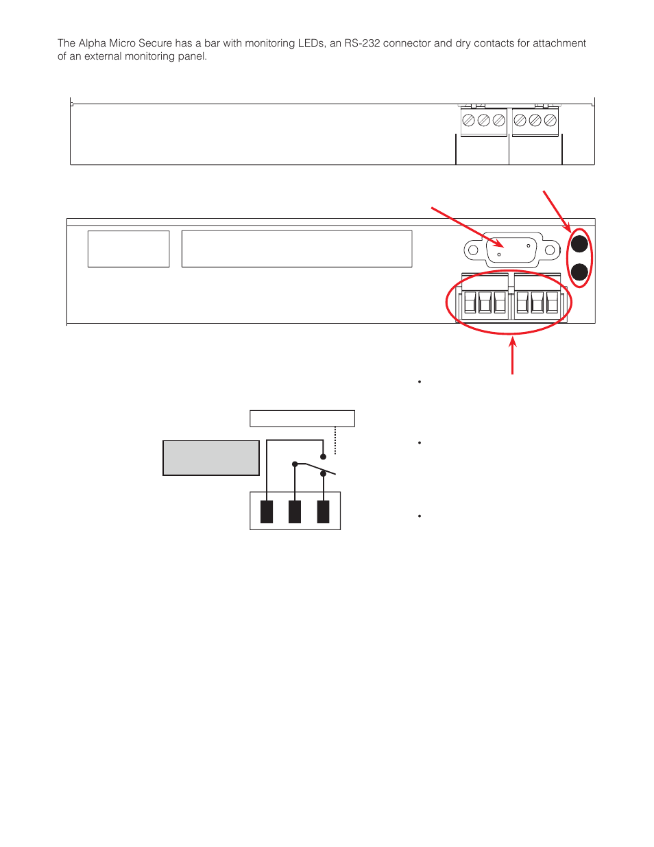 Figure 2 — output connectors and monitoring leds, Top view bottom view | Alpha Technologies Micro Secure UPS User Manual | Page 11 / 80