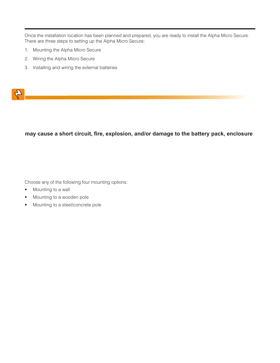 Installation, 1 transporting and lifting, 2 mounting options | Alpha Technologies Micro Secure UPS User Manual | Page 14 / 80