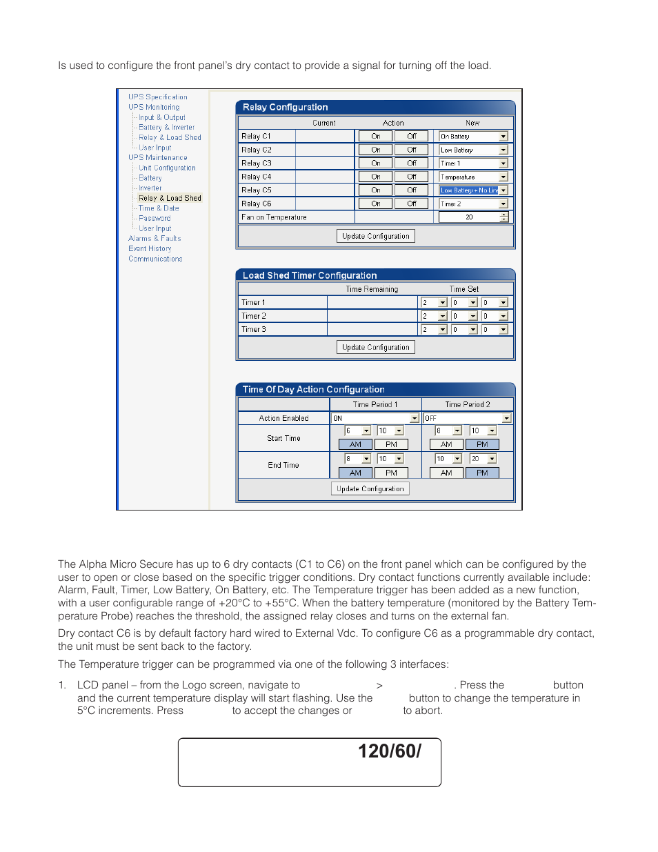 Relay temp 55 | Alpha Technologies Micro Secure UPS User Manual | Page 42 / 80