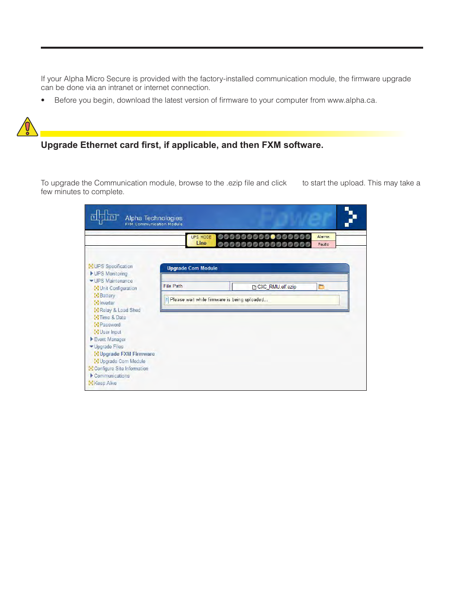 Maintenance, Figure 50 — upgrade communication module | Alpha Technologies Micro Secure UPS User Manual | Page 61 / 80