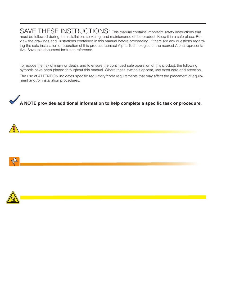 Safety, 1 safety symbols, Save these instructions | Alpha Technologies Micro Secure UPS User Manual | Page 7 / 80