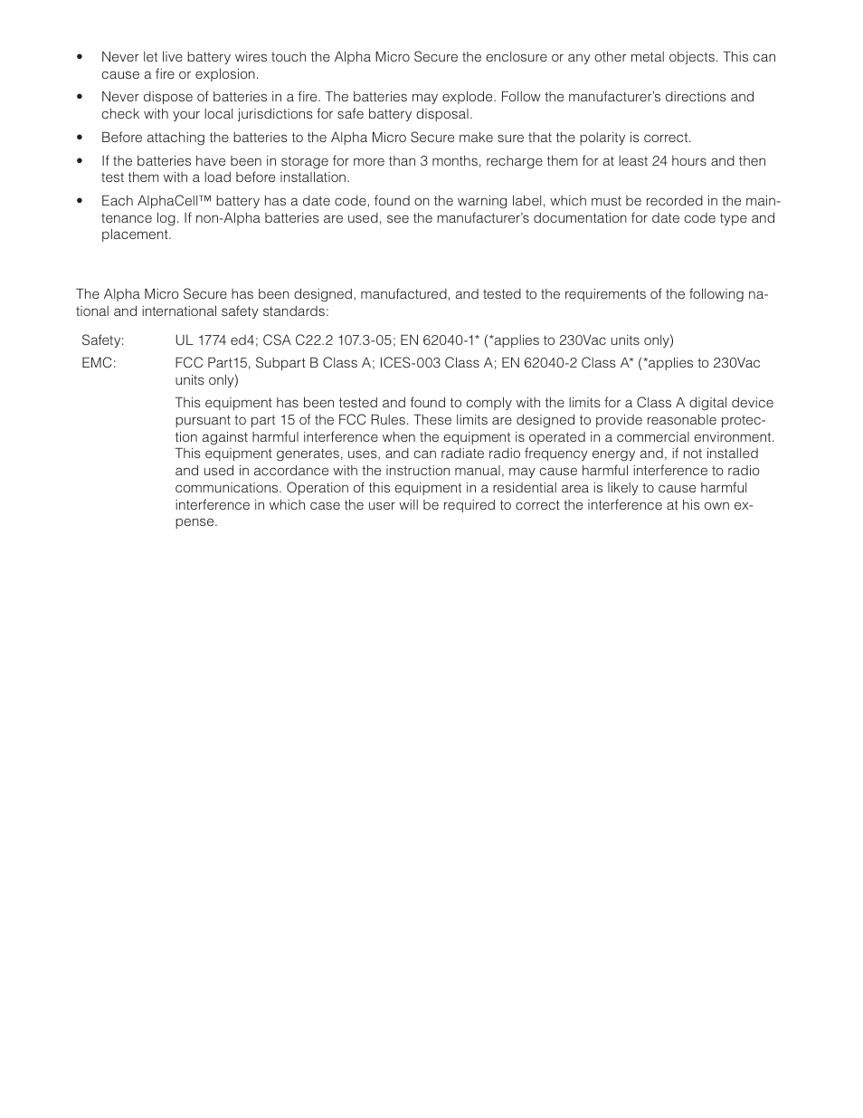 3 certifications and compliances | Alpha Technologies Micro Secure UPS User Manual | Page 9 / 80