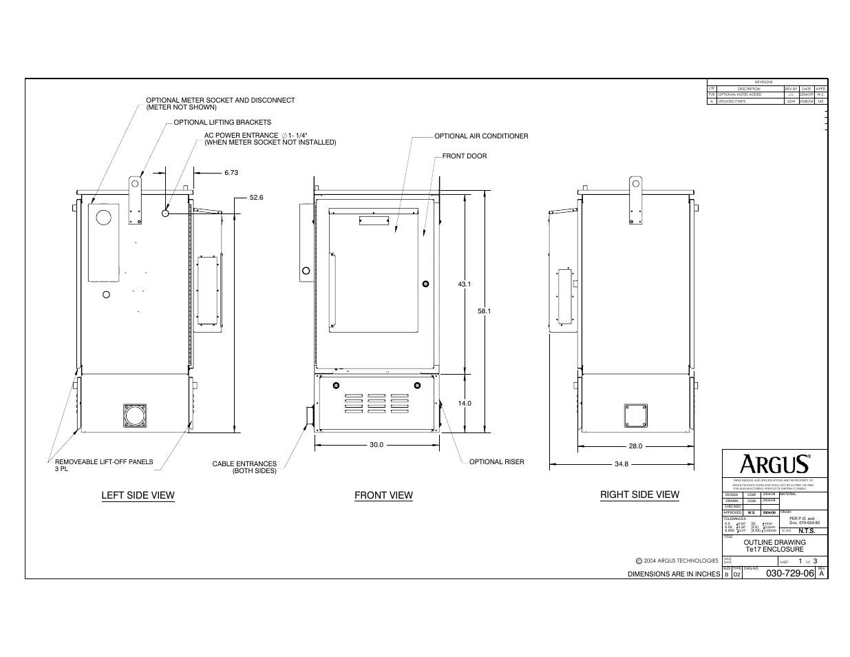 Outline drawing | Alpha Technologies Te17 User Manual | Page 28 / 32