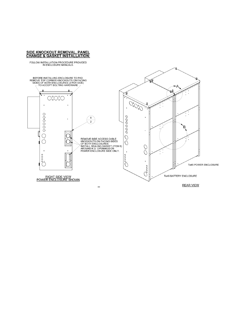 Multiple enclosure installations, 6 multiple enclosure installations | Alpha Technologies Te45 User Manual | Page 27 / 68