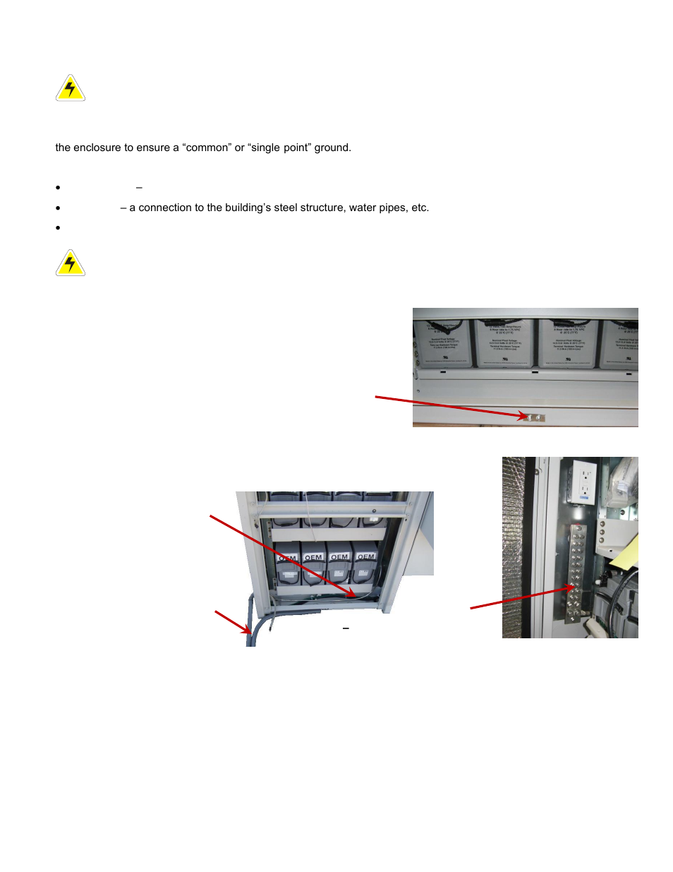 Grounding, Site ground wire entry, Master ground bus (mgb) | Enclosure chassis ground, 11 grounding | Alpha Technologies Te45 User Manual | Page 32 / 68