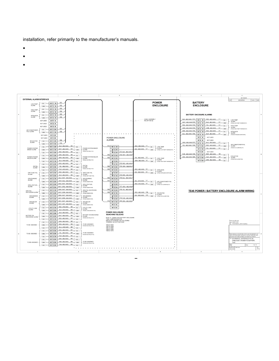 Wiring, cable management, and connections, Alarm connections, 12 wiring, cable management, and connections | Alpha Technologies Te45 User Manual | Page 33 / 68