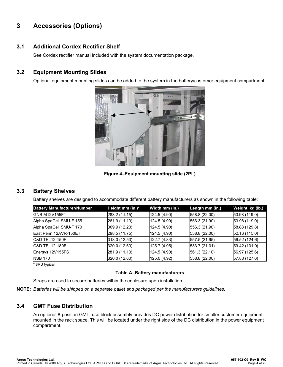 3 accessories (options) | Alpha Technologies Te41, 48V User Manual | Page 15 / 76