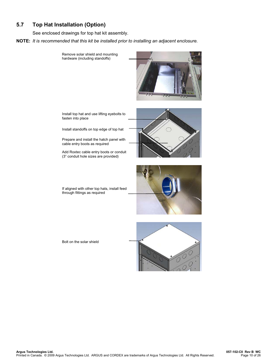 7 top hat installation (option) | Alpha Technologies Te41, 48V User Manual | Page 21 / 76