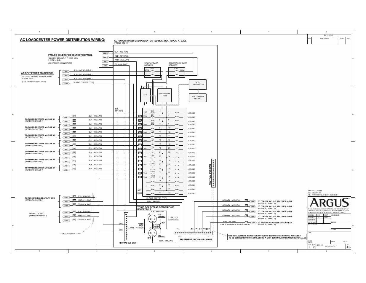 Ac loadcenter power distribution wiring | Alpha Technologies Te41, 48V User Manual | Page 39 / 76
