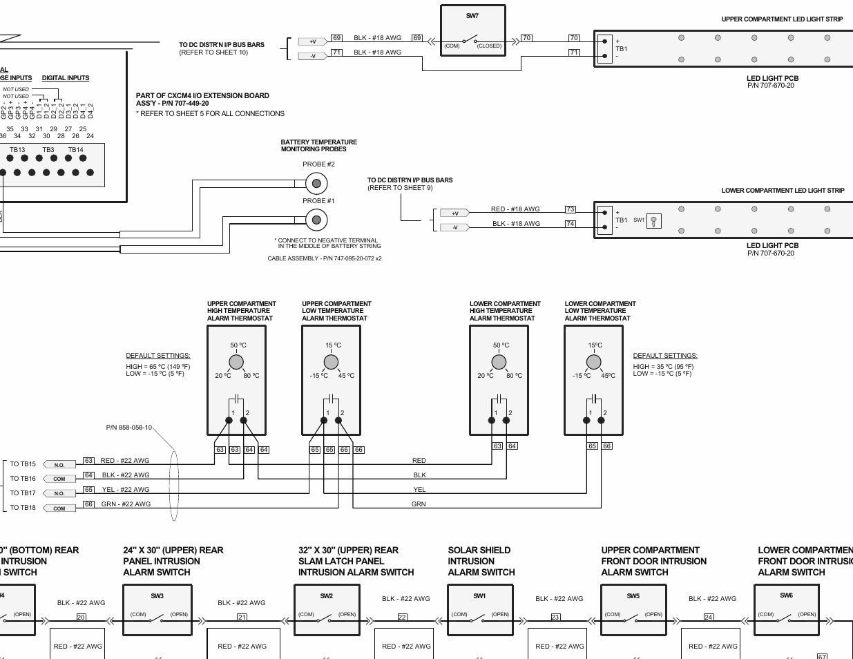 Panel intrusion slam latch panel, 24" x 30" (bottom) rear alarm switch | Alpha Technologies Te41, 24V User Manual | Page 44 / 72