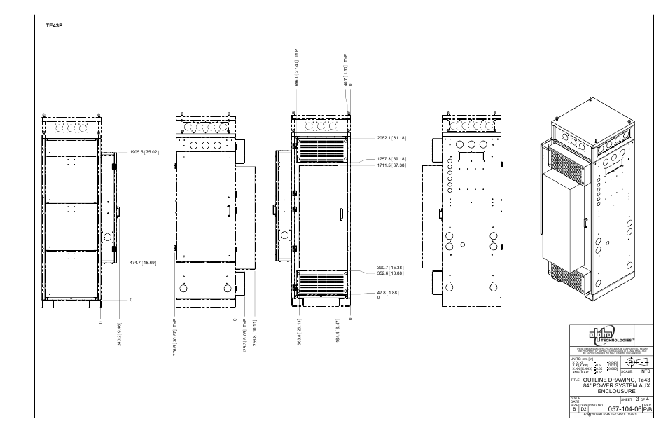 P/b 3 4, Te43p | Alpha Technologies Te43 User Manual | Page 38 / 60