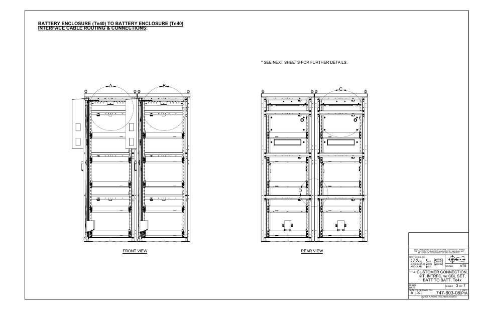 P/a 3 7, Rear view * see next sheets for further details, Front view | Alpha Technologies Te43 User Manual | Page 47 / 60