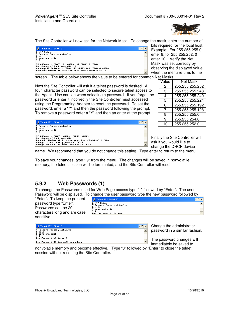 2 web passwords (1) | Alpha Technologies PowerAgent SC3 User Manual | Page 24 / 57