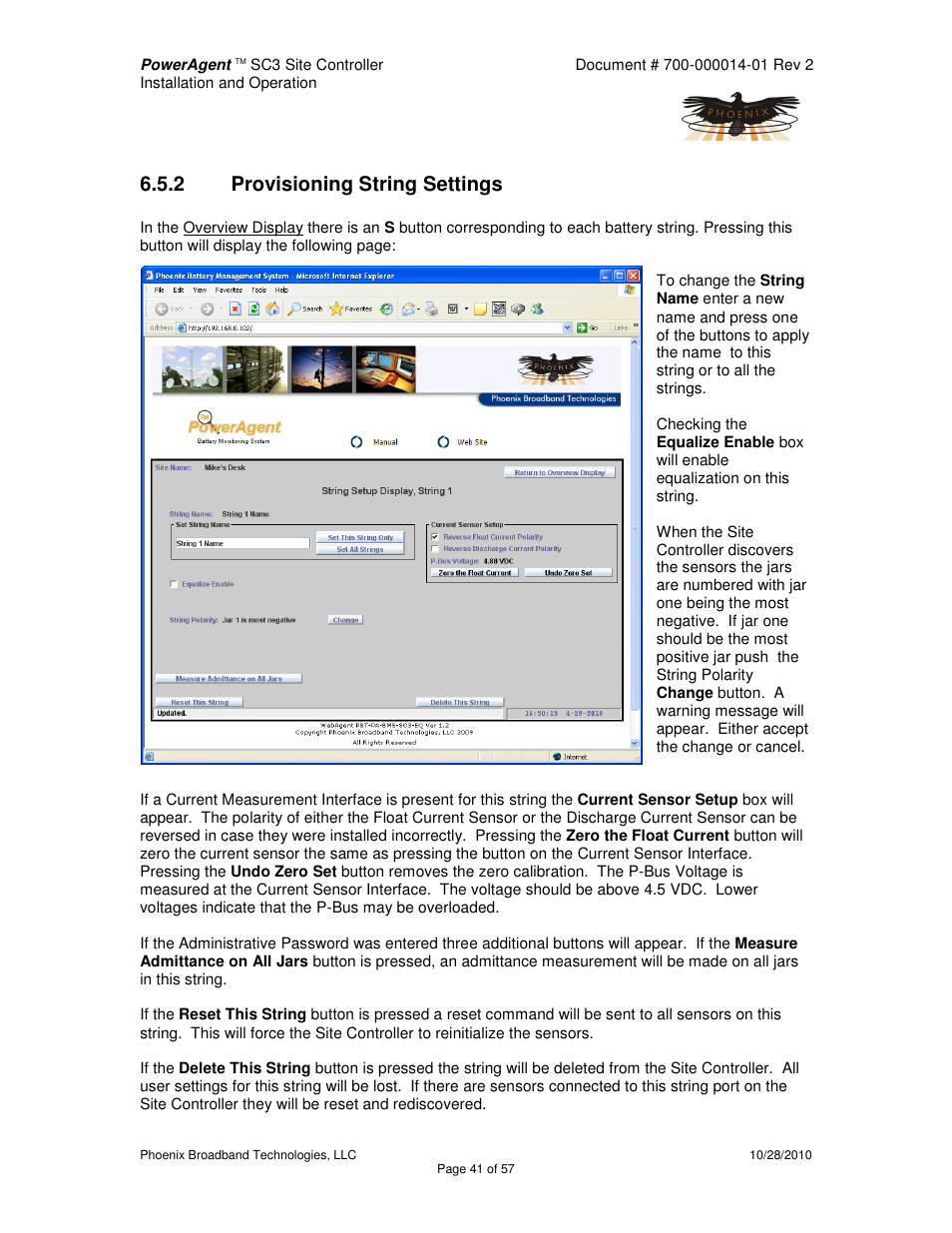 2 provisioning string settings | Alpha Technologies PowerAgent SC3 User Manual | Page 41 / 57