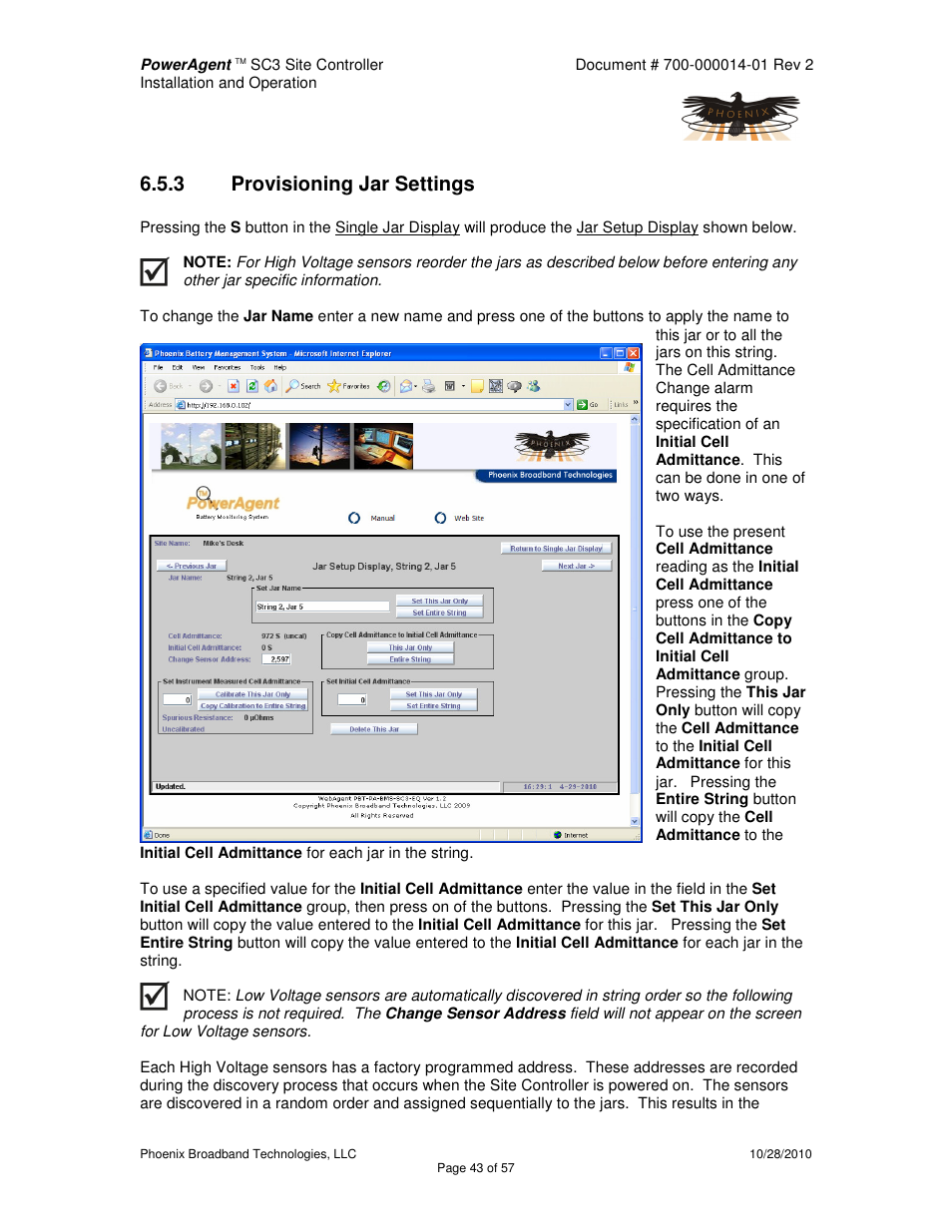 3 provisioning jar settings | Alpha Technologies PowerAgent SC3 User Manual | Page 43 / 57