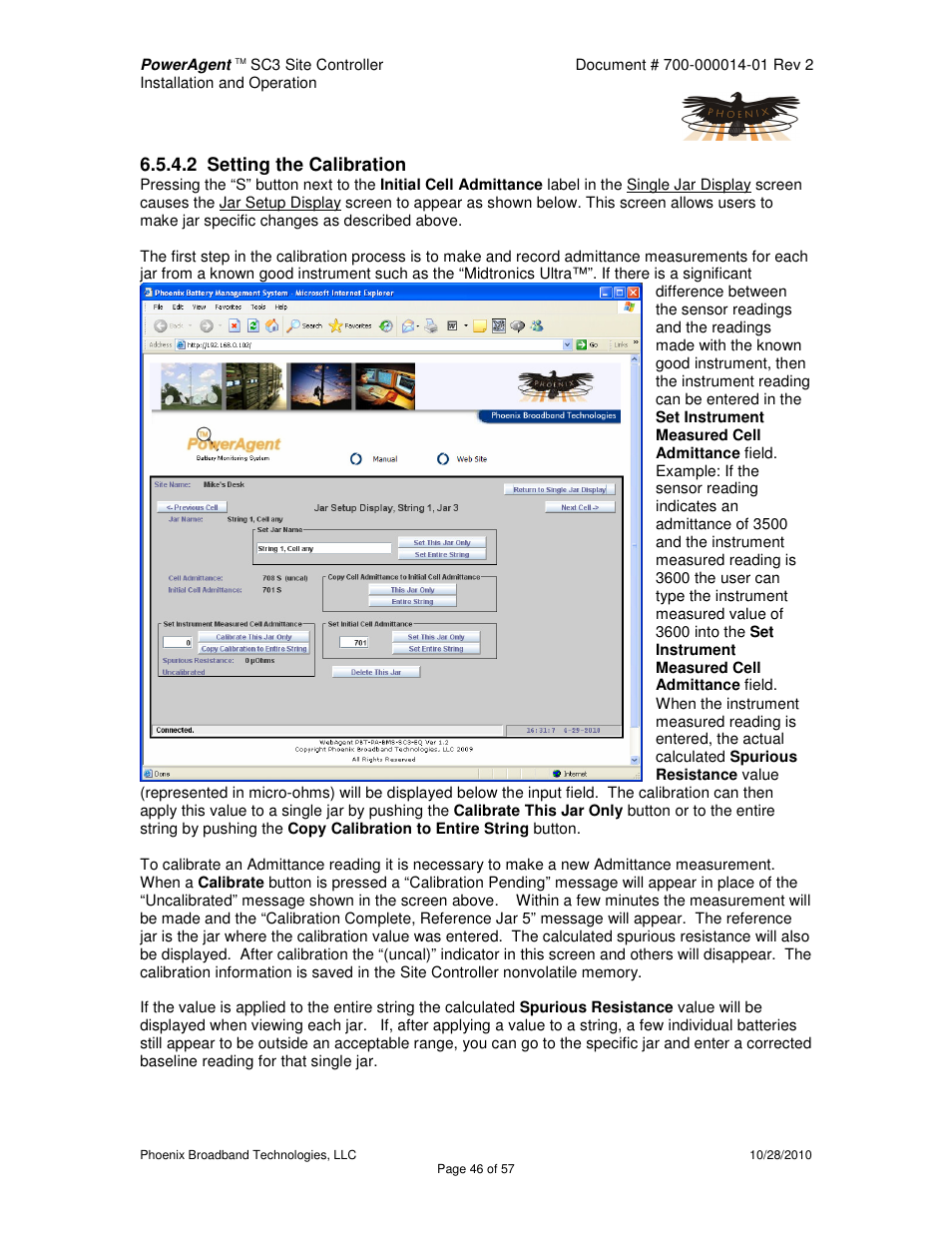 2 setting the calibration | Alpha Technologies PowerAgent SC3 User Manual | Page 46 / 57